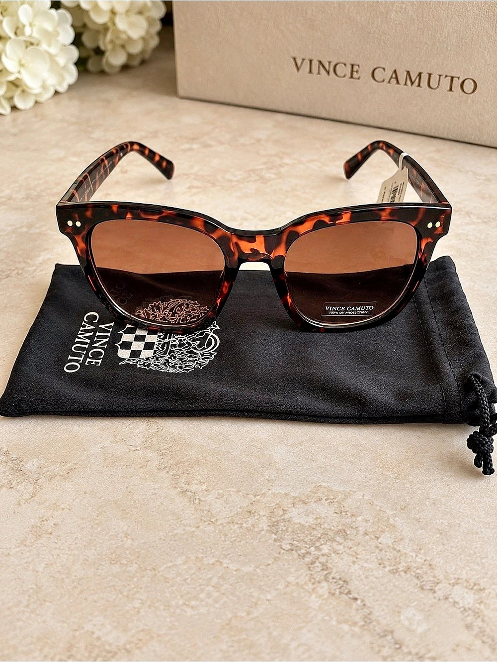 Vince Camuto VC1303 Tortoise Oversized Sunglasses NWT w/ Dust Pouch